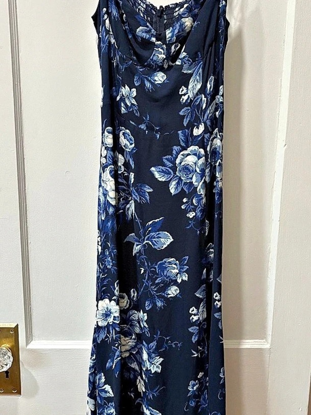 Reformation Juliette Dress Juliette Floral Midi Dress in Blue & White